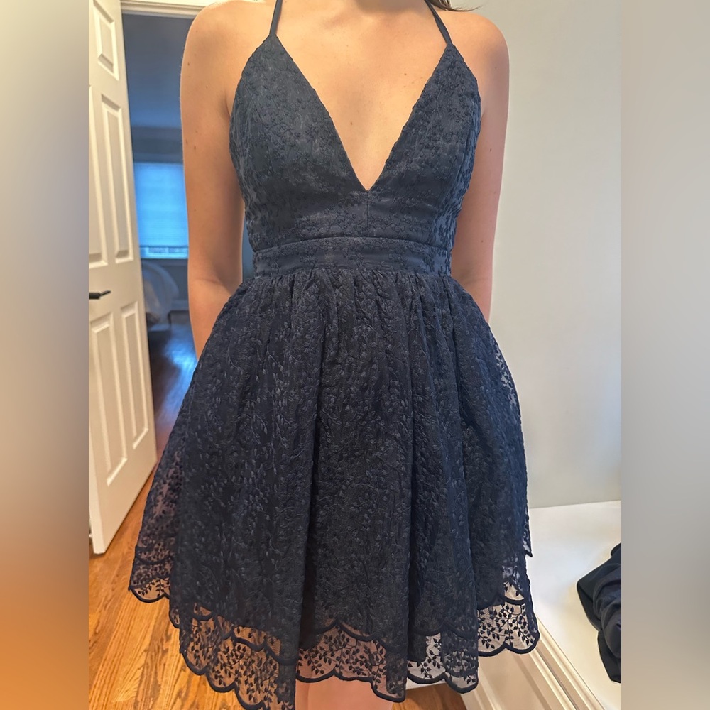 It’s prom season! Miss avenue blue lace dress gorgeous fit and style. Small.